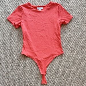 House of Harlow 1960 Vibrant Coral Bodysuit